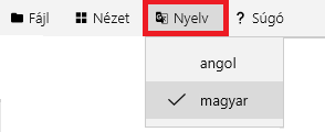Nyelv menüből